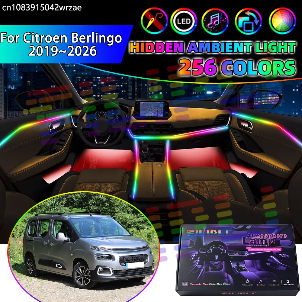 Led Ambient Interior Car Lights App Control - Für Citroën Berlingo 2019~2026 K9 MK3
