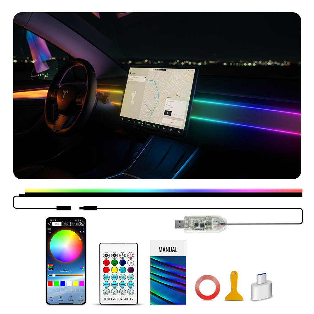Led Ambient Interior Car Lights App Control - 110 cm APP Fernbedienung Led Auto