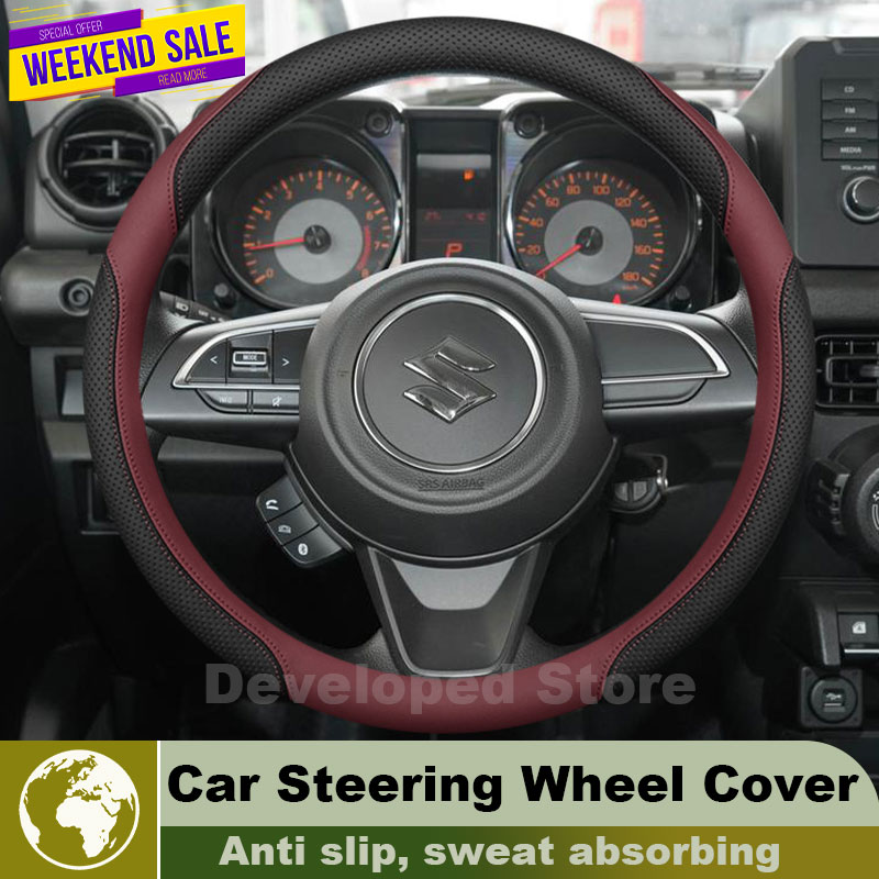 Leder-Lenkradbezug für Suzuki  – Car Steering Wheel Cover Anti Slip Breathable Bewertung und Preis