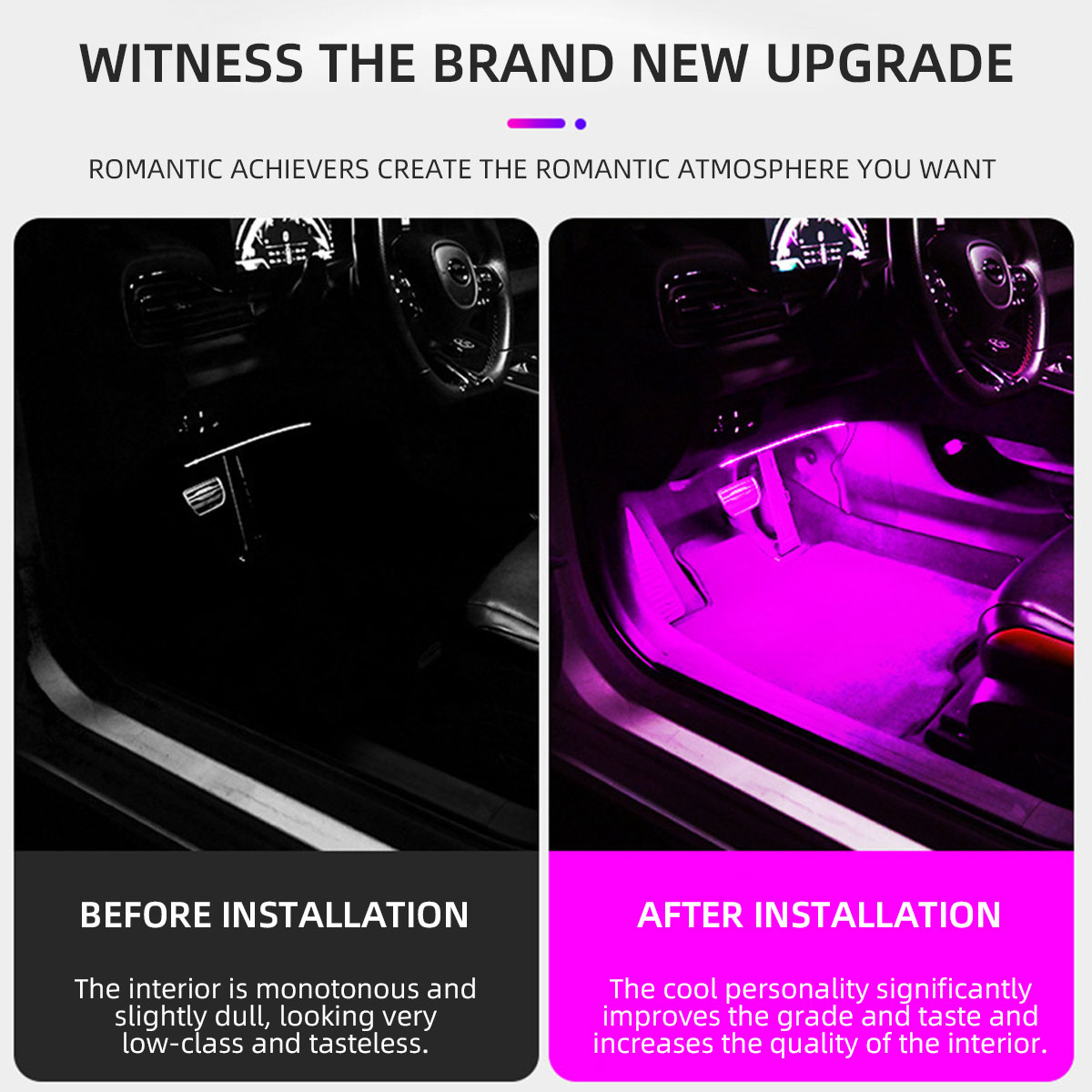 2/4in1 12/18 LED RGB Regenboge – Led Ambient Interior Car Lights App Control Bewertung und Preis